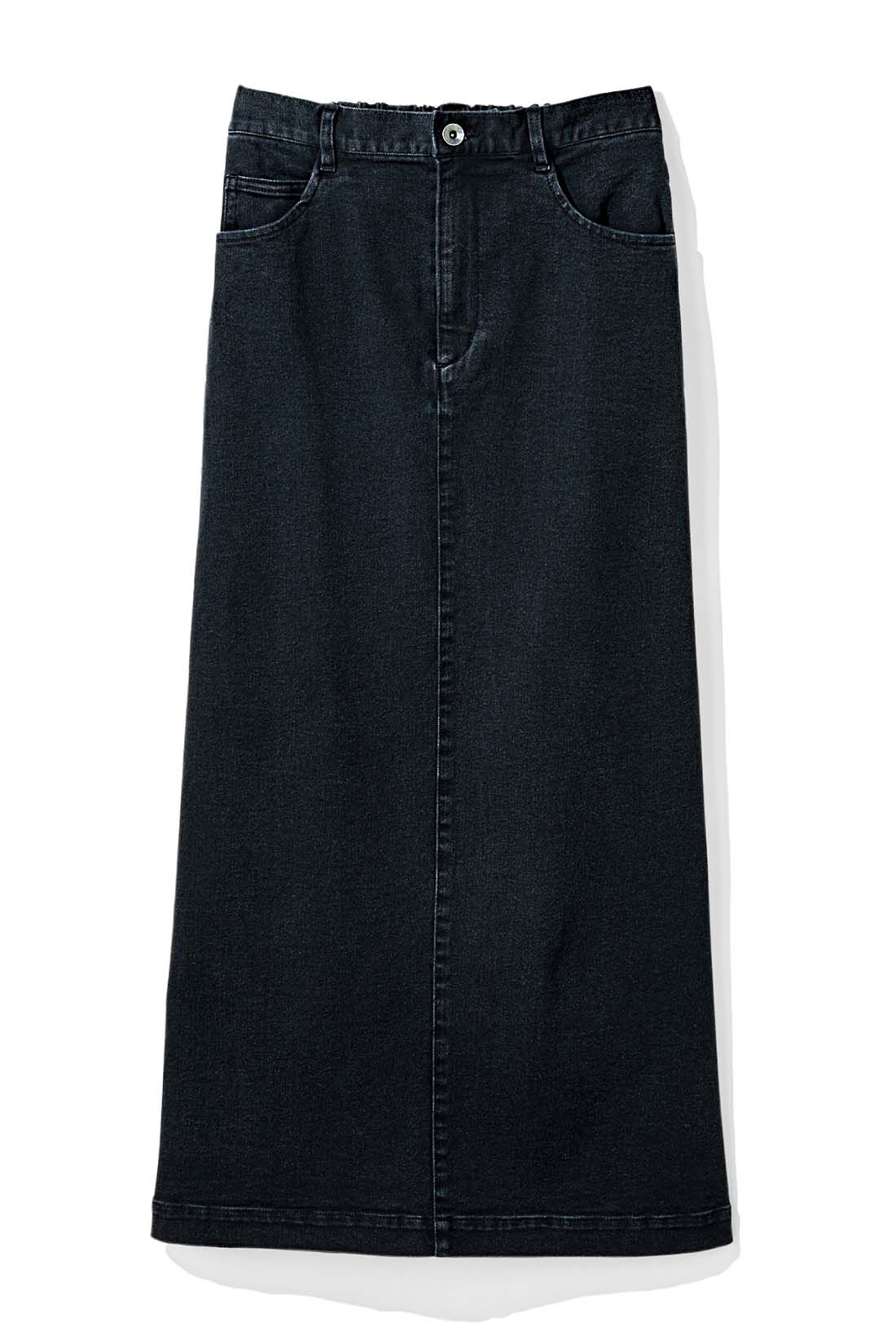 THREE FIFTY STANDARD［スリーフィフティースタンダード］|THREE FIFTY STANDARD　シックなウォッシュドブラックデニムのスカート