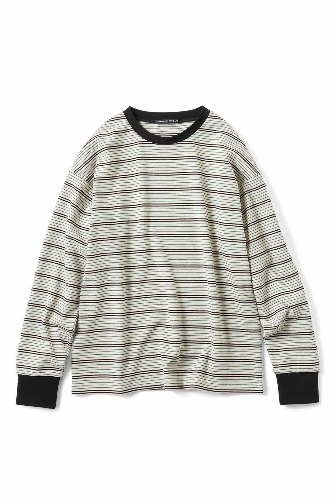 THREE FIFTY STANDARD|THREE FIFTY STANDARD ポンチボーダーTシャツの会|ベージュ
