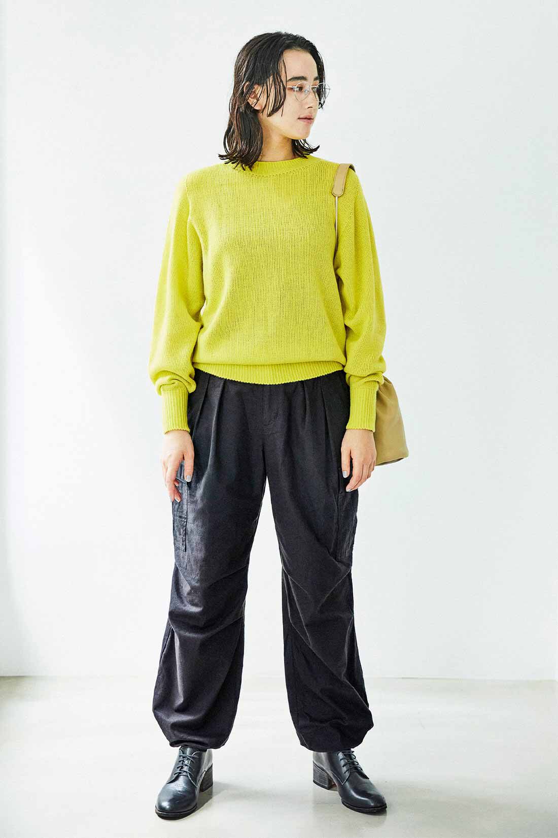 THREE FIFTY STANDARD|THREE FIFTY STANDARD 微起毛カーゴパンツ〈ブラック〉