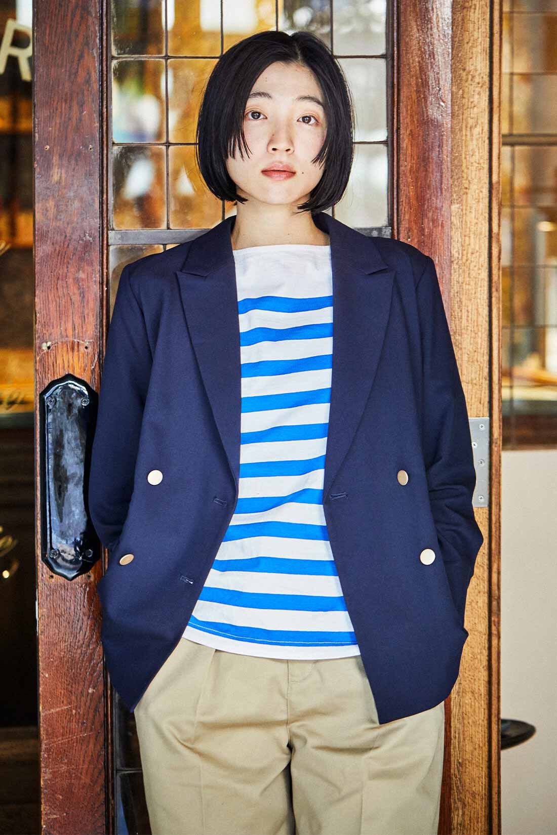 THREE FIFTY STANDARD|THREE FIFTY STANDARD ダブルフロントジャケット〈ネイビー〉