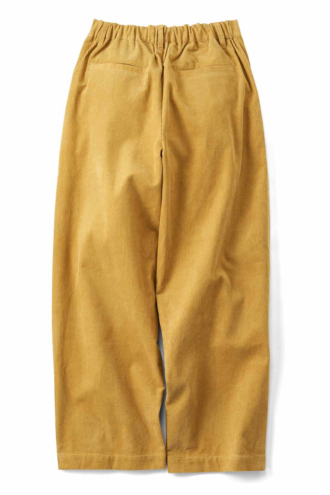 THREE FIFTY STANDARD|THREE FIFTY STANDARD コーデュロイ2タックパンツ〈マスタード〉|BACK