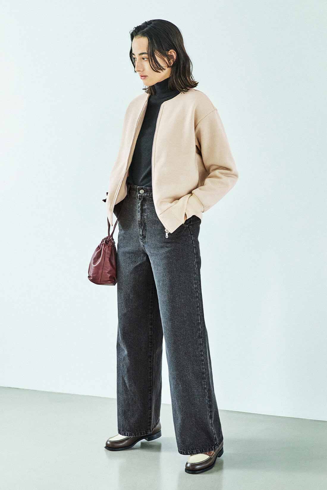 THREE FIFTY STANDARD|THREE FIFTY STANDARD 裏起毛のジップカーディガン〈アイボリー〉