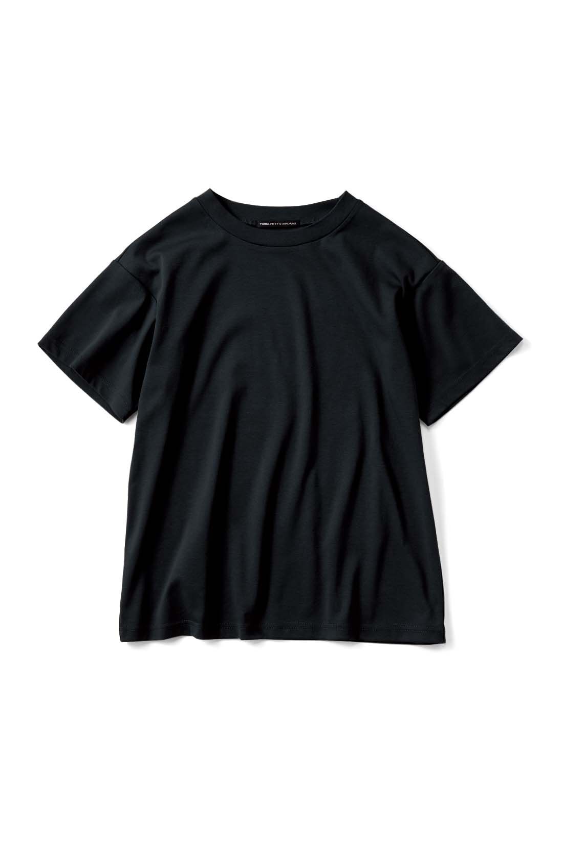 THREE FIFTY STANDARD|THREE FIFTY STANDARD　シルキーな肌ざわりのベーシックなTシャツの会|ネイビー