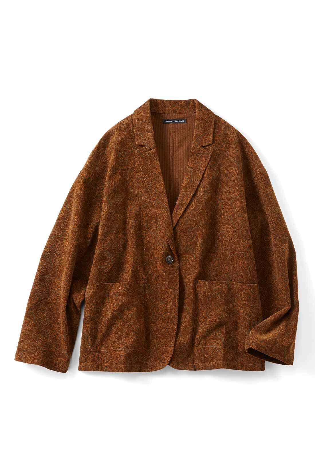 THREE FIFTY STANDARD|THREE FIFTY STANDARD ペイズリー柄の細コールジャケット〈ブラウン〉
