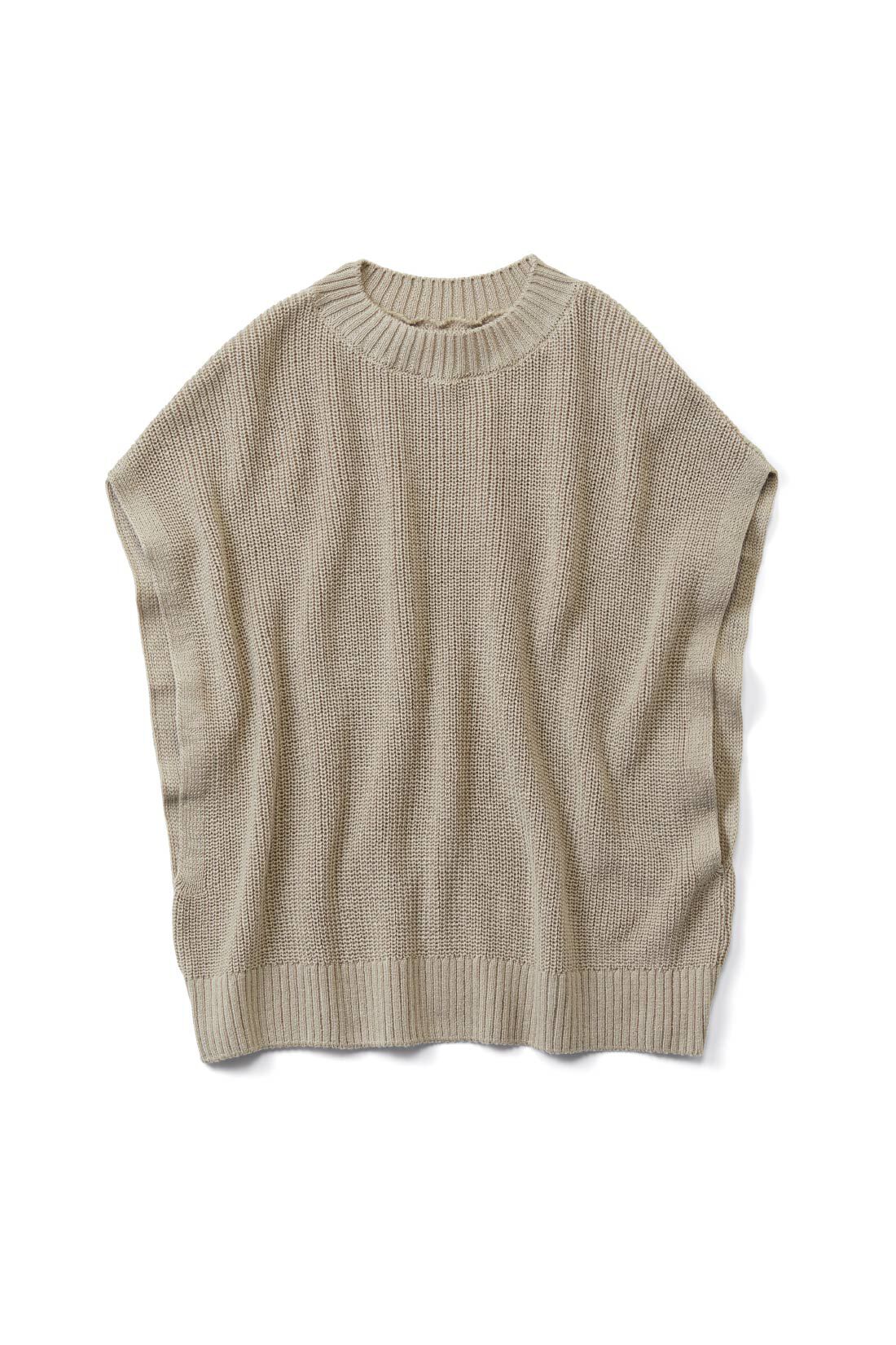 THREE FIFTY STANDARD|THREE FIFTY STANDARD 畦編みベスト〈グレージュ〉