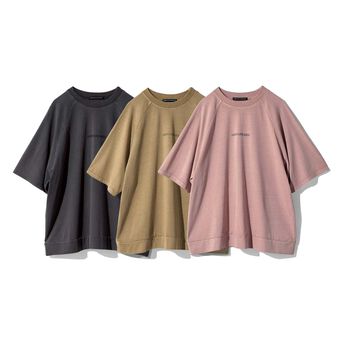 綿100％ ピグメント加工 ロゴプリントＴシャツ