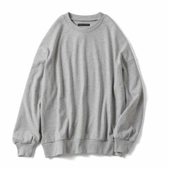 綿100％ トレーナーみたいなTシャツ〈杢グレー〉