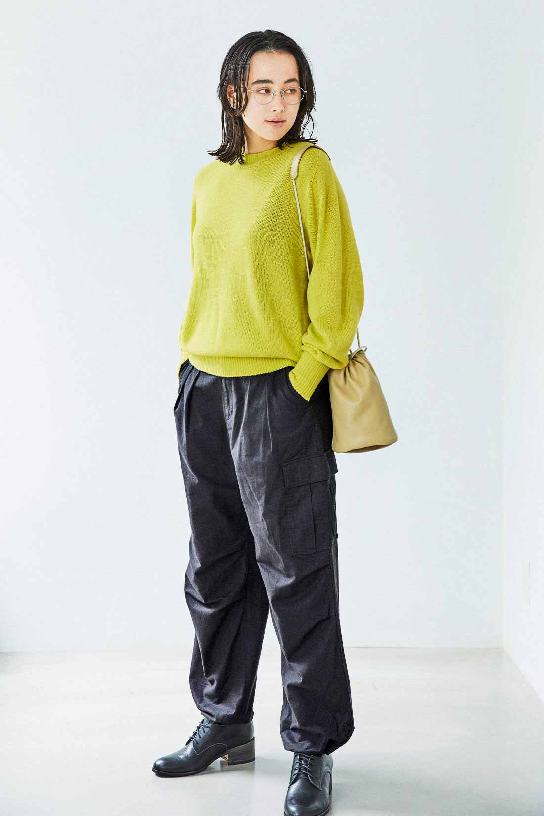 THREE FIFTY STANDARD|THREE FIFTY STANDARD 微起毛カーゴパンツ〈ブラック〉