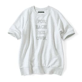 THREE FIFTY STANDARD | 綿100％ 半袖 ミニ裏毛 ロゴトップス 〈オートミール〉