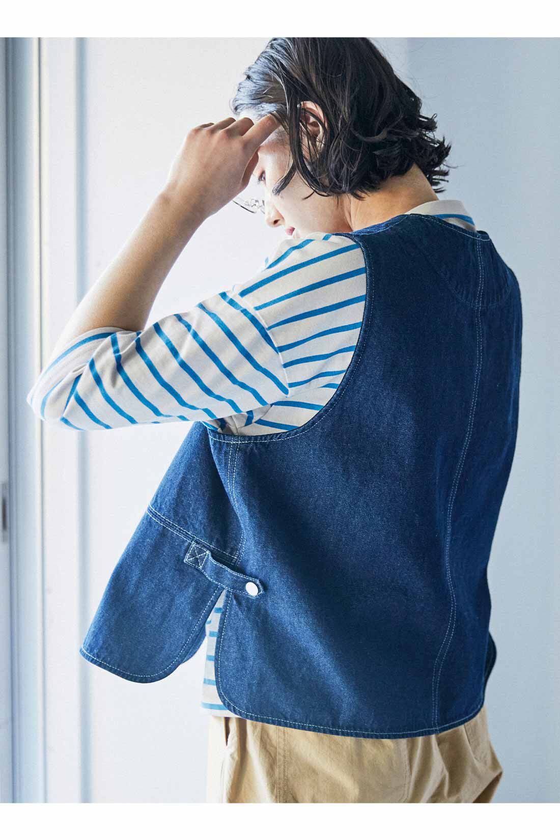 THREE FIFTY STANDARD|THREE FIFTY STANDARD 編集部と作った シンプルにこだわったラップデザインのデニムベスト
