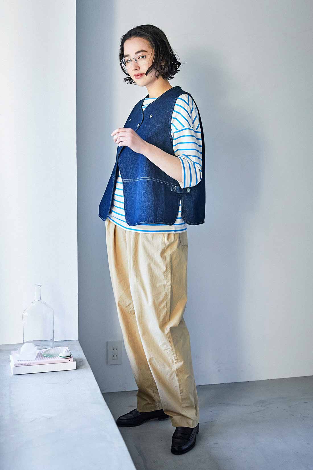 THREE FIFTY STANDARD|THREE FIFTY STANDARD 編集部と作った シンプルにこだわったラップデザインのデニムベスト