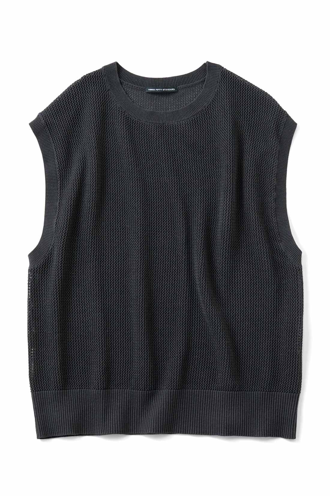 THREE FIFTY STANDARD|THREE FIFTY STANDARD 重ねてサマになるニットベスト〈チャコールグレー〉