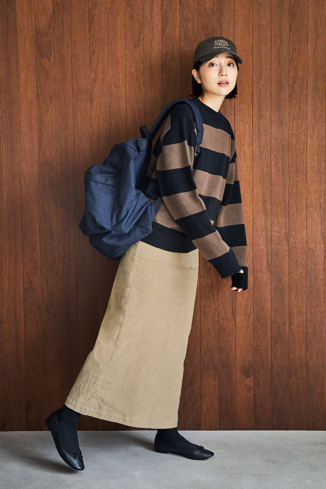 THREE FIFTY STANDARD［スリーフィフティースタンダード］|THREE FIFTY STANDARD すっきりIラインスカート〈ベージュ〉