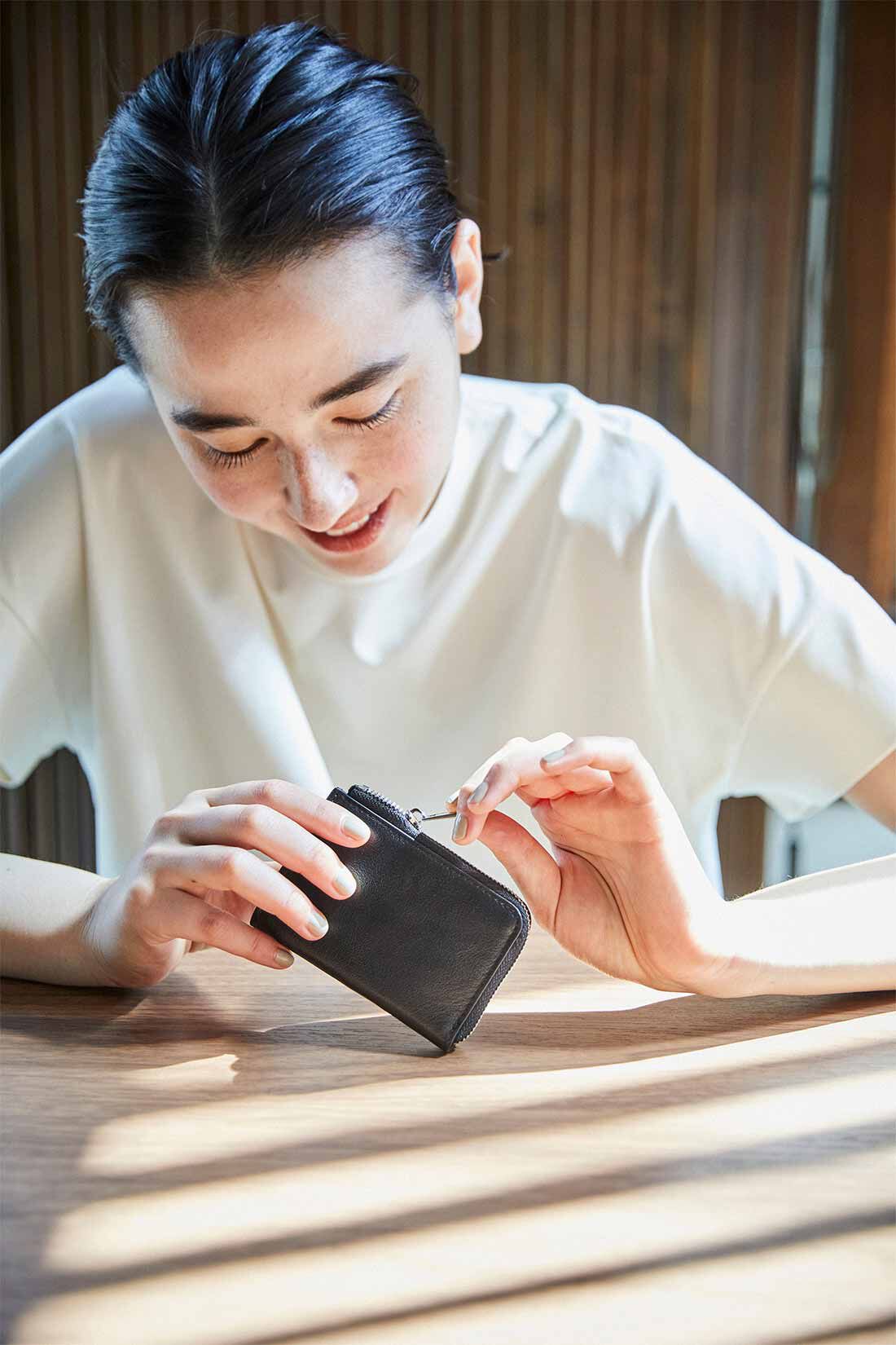 THREE FIFTY STANDARD［スリーフィフティースタンダード］|THREE FIFTY STANDARD 本革コイン＆パスケース〈ブラック〉