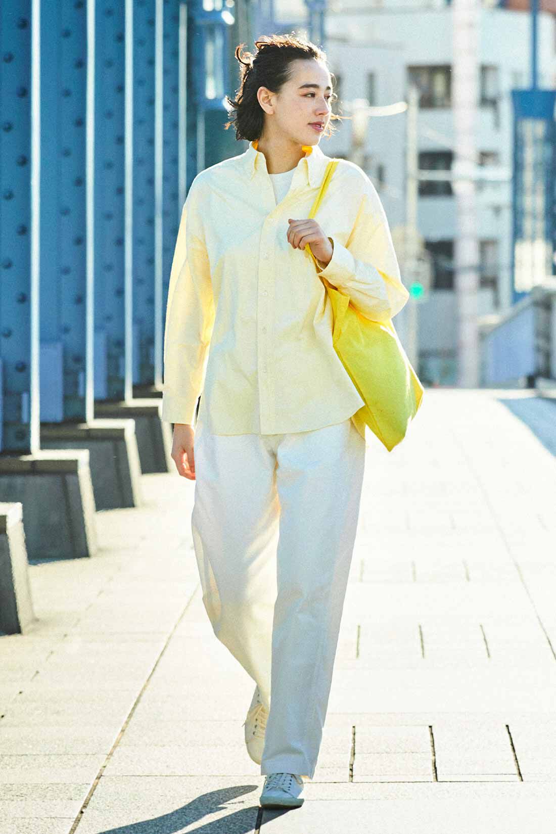 THREE FIFTY STANDARD|THREE FIFTY STANDARD クリームイエローのボタンダウンシャツ