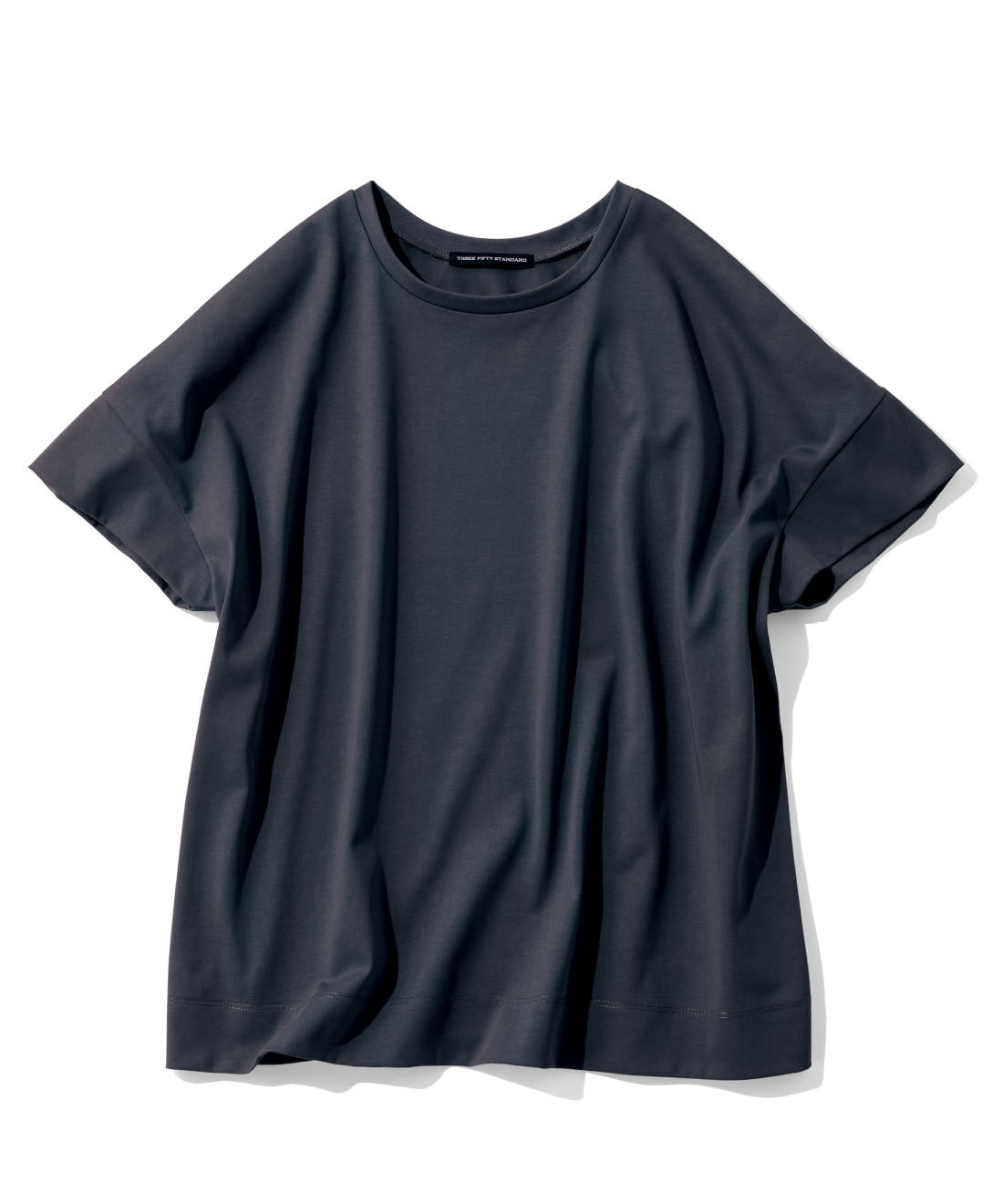 THREE FIFTY STANDARD|THREE FIFTY STANDARD　汗じみ軽減加工のダブルスリーブTシャツの会|チャコールグレー
