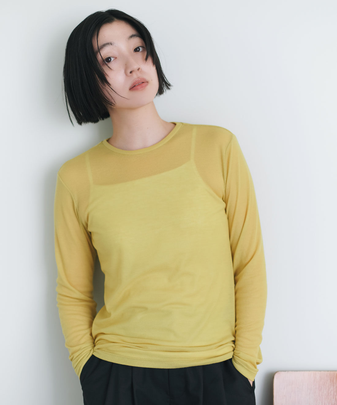 THREE FIFTY STANDARD|THREE FIFTY STANDARD　シアーなカットソートップスの会