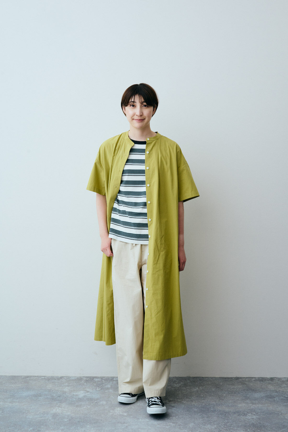 THREE FIFTY STANDARD|THREE FIFTY STANDARD セットアップできるイージーワイドパンツ〈ライトベージュ〉