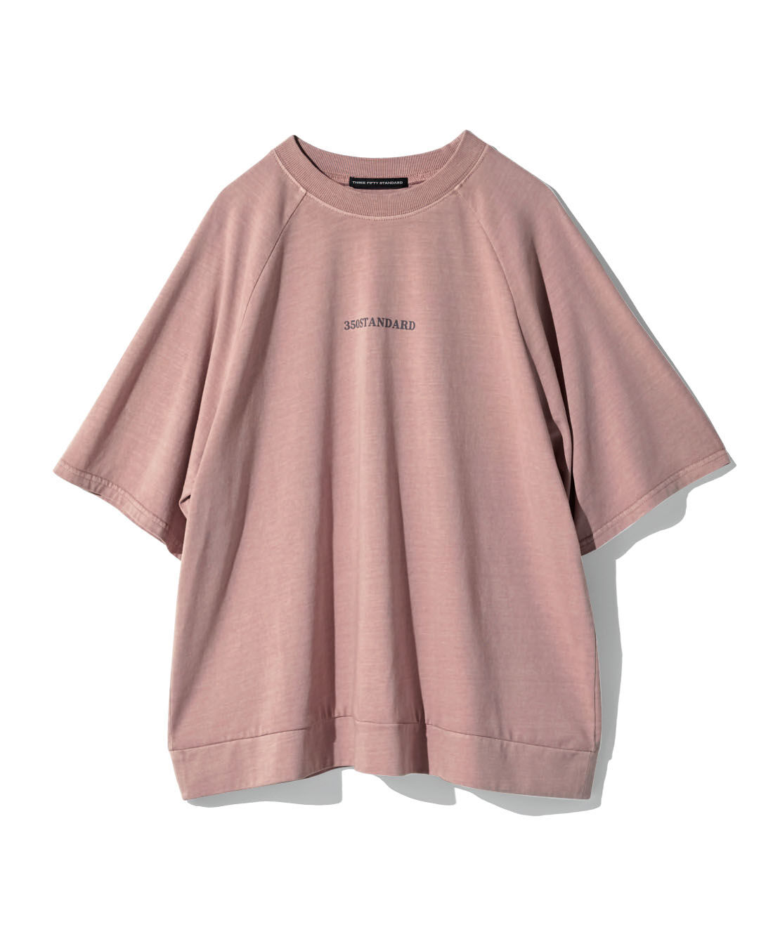 THREE FIFTY STANDARD|THREE FIFTY STANDARD　ピグメント加工のロゴプリントＴシャツの会|スモーキーピンク