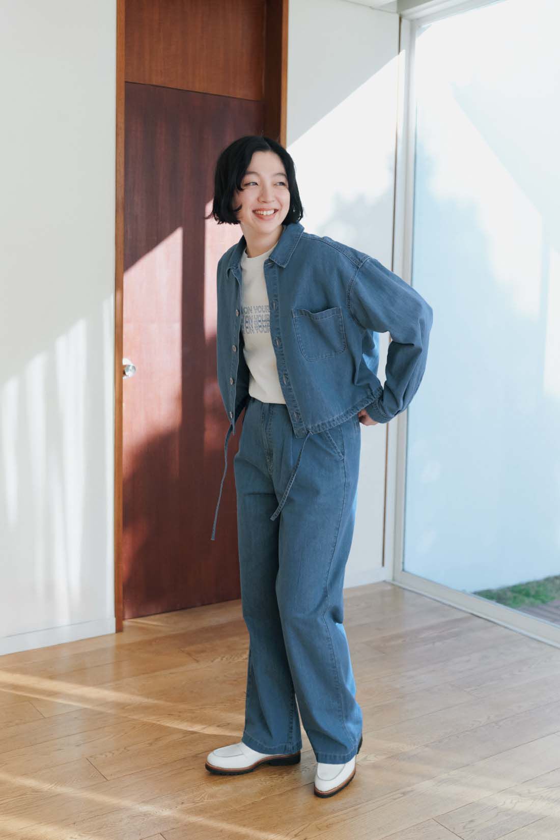 THREE FIFTY STANDARD|THREE FIFTY STANDARD　ライトデニムのシャツジャケット