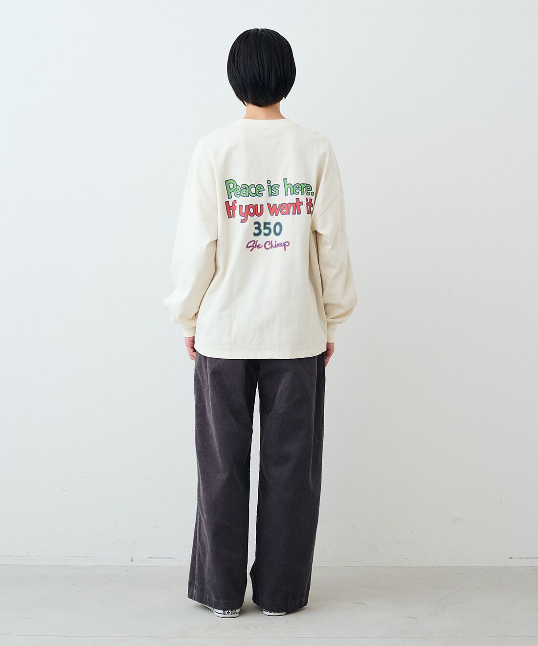 THREE FIFTY STANDARD［スリーフィフティースタンダード］|小谷　実由さんと作ったコーデュロイパンツＴＦＳのコーディネート|モデル身長：163cm 着用サイズ：M