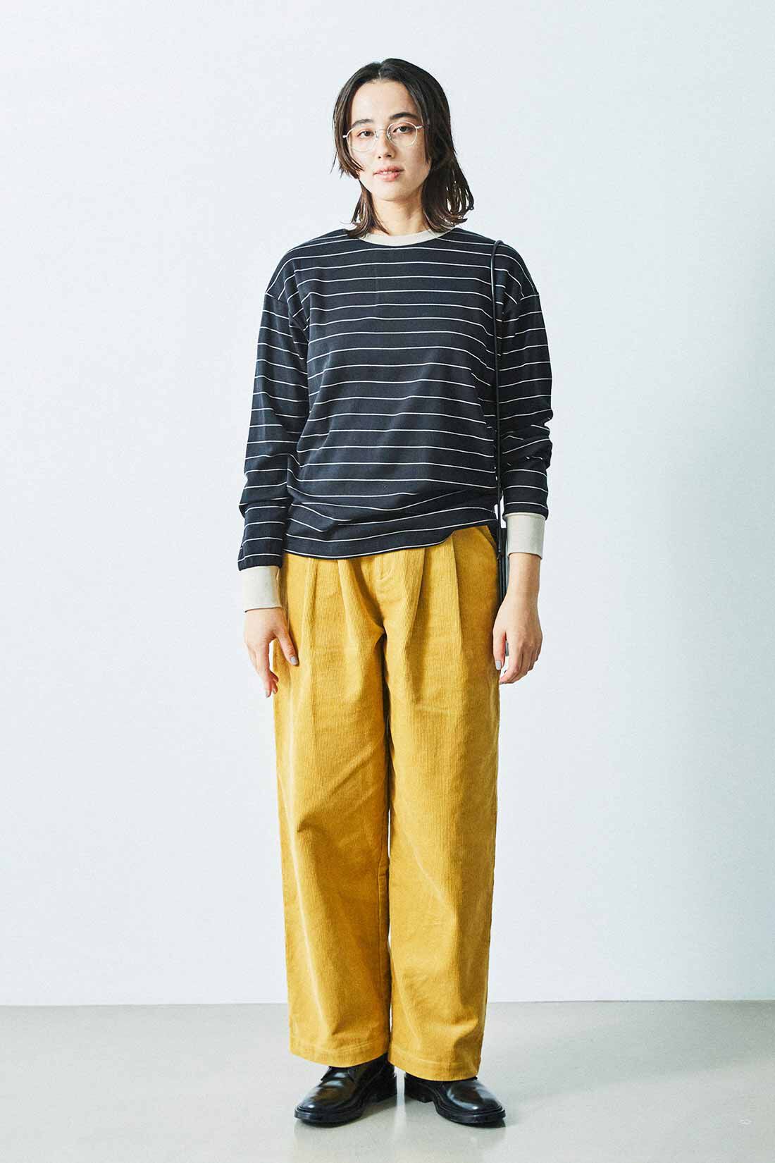 THREE FIFTY STANDARD|THREE FIFTY STANDARD コーデュロイ2タックパンツ〈マスタード〉