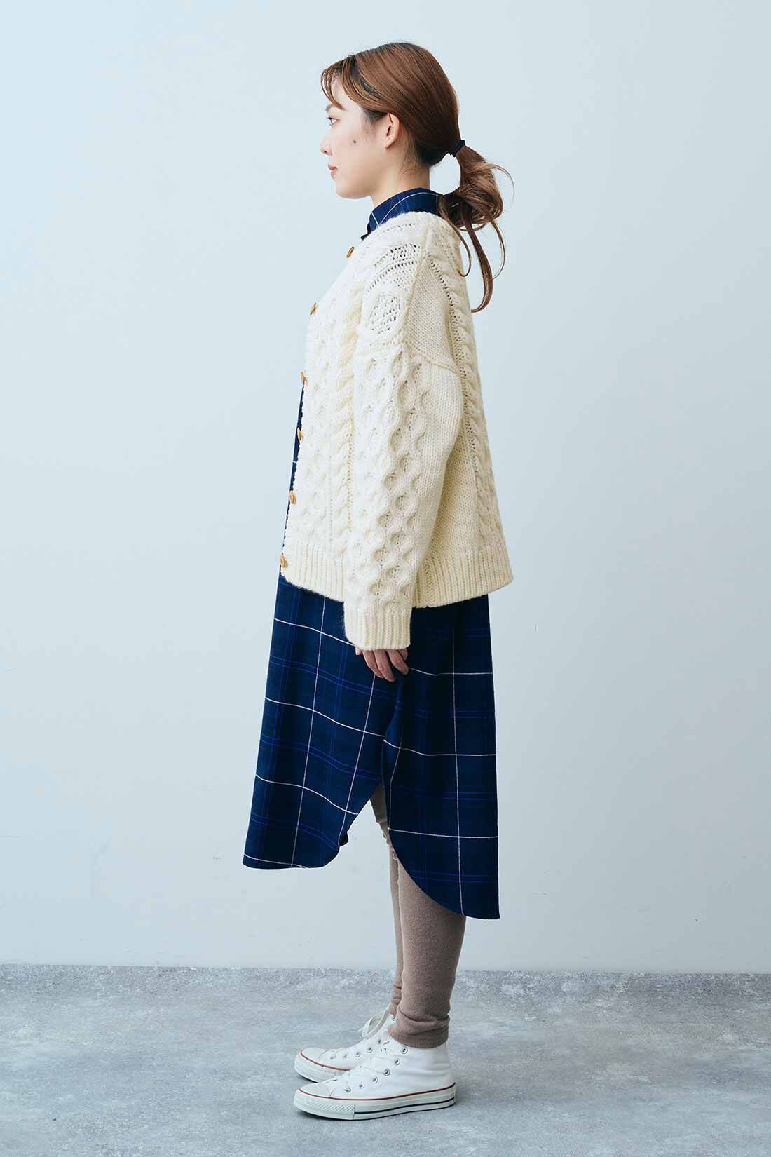 THREE FIFTY STANDARD|THREE FIFTY STANDARD あったか両面起毛レギンスの会|モデル身長：165cm　着用サイズ：M