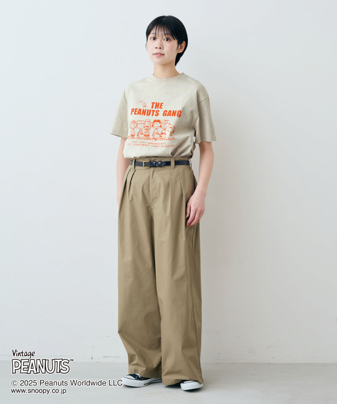 THREE FIFTY STANDARD|綿100％ 上品 接触冷感素材 ワイドパンツ 〈カーキベージュ〉のコーディネート