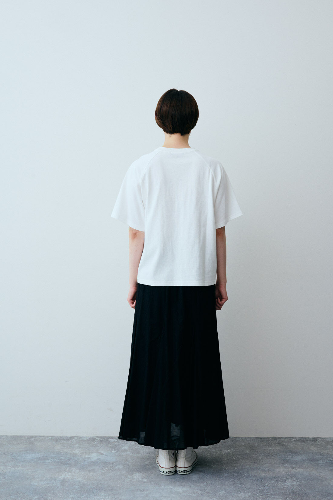THREE FIFTY STANDARD|フレアースカートブラック　ＴＦＳのコーディネート
