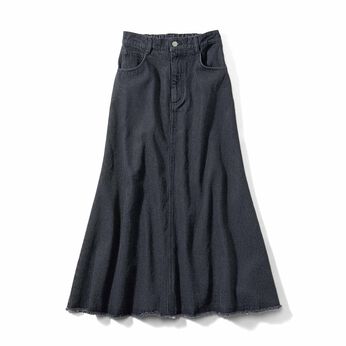 カットヘムブラックデニムスカート　ＴＦＳ