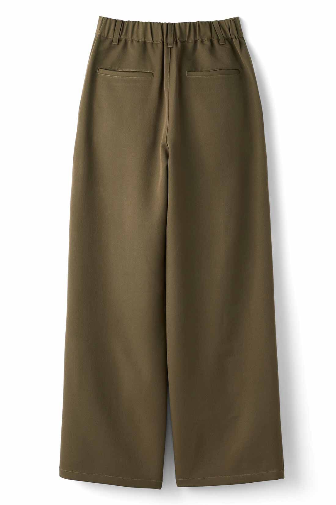 THREE FIFTY STANDARD［スリーフィフティースタンダード］|THREE FIFTY STANDARD　ゆるっとワイドパンツ〈カーキ〉|BACK