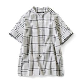 THREE FIFTY STANDARD | モノトーンチェック プルオーバーシャツ