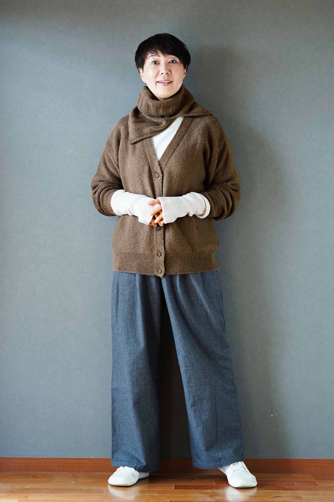 THREE FIFTY STANDARD|THREE FIFTY STANDARD 金子敦子さんと作った ワイドリブ編みのネックウォーマー〈ブラウン〉