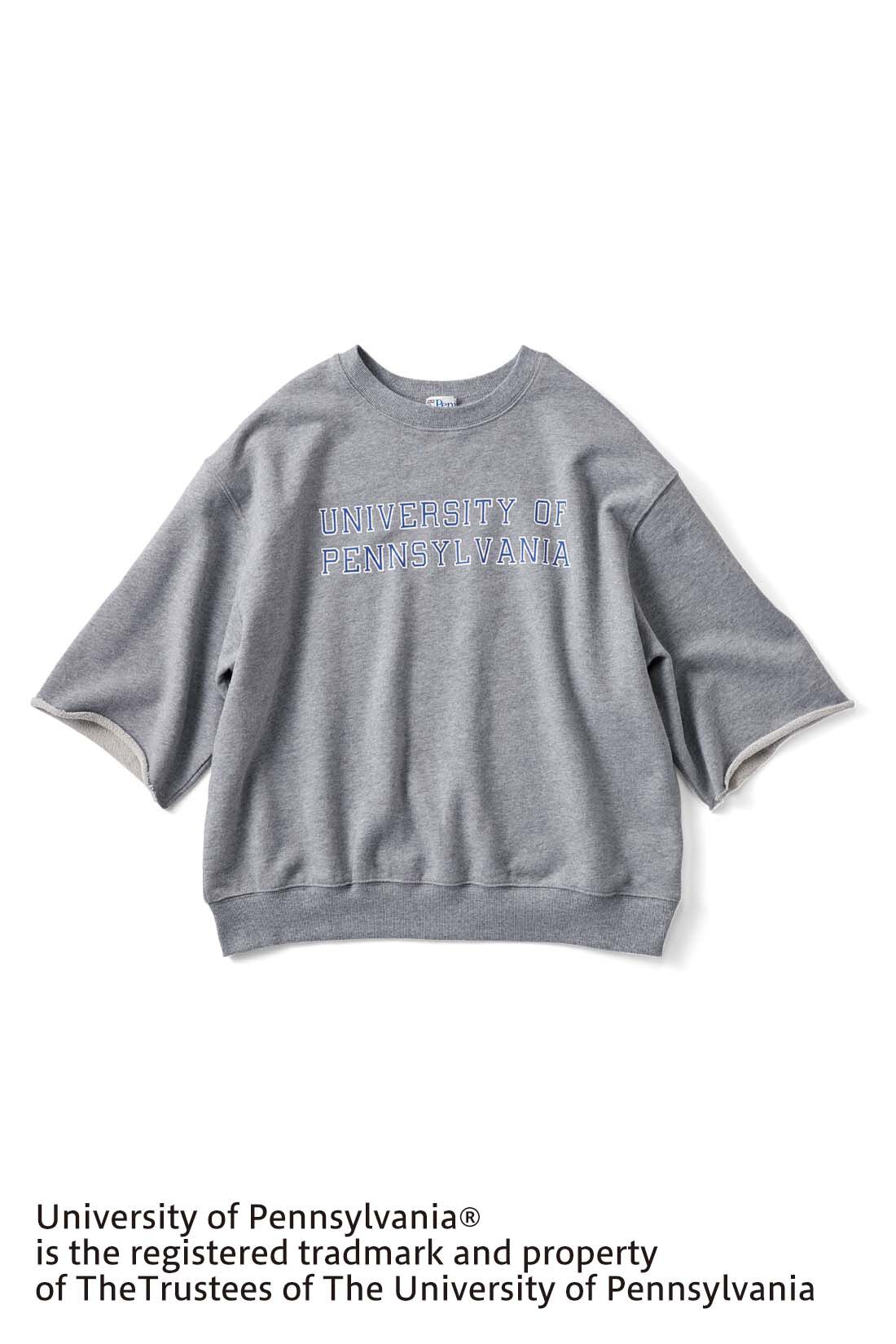 THREE FIFTY STANDARD|THREE FIFTY STANDARD　アメリカンカレッジ ミニ裏毛のロゴトップス〈杢グレー〉
