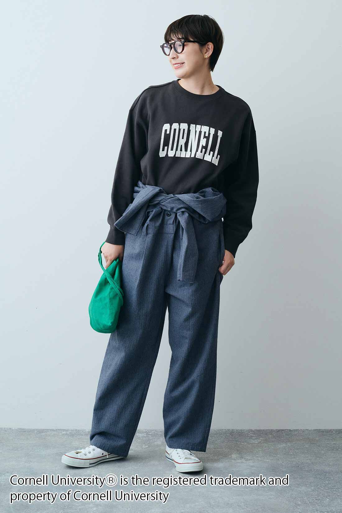 THREE FIFTY STANDARD|THREE FIFTY STANDARD 別注カレッジロゴスウェットトップス〈チャコール〉