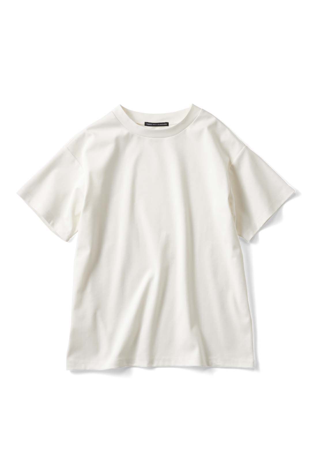 THREE FIFTY STANDARD|THREE FIFTY STANDARD　シルキーな肌ざわりのベーシックなTシャツの会|オフホワイト