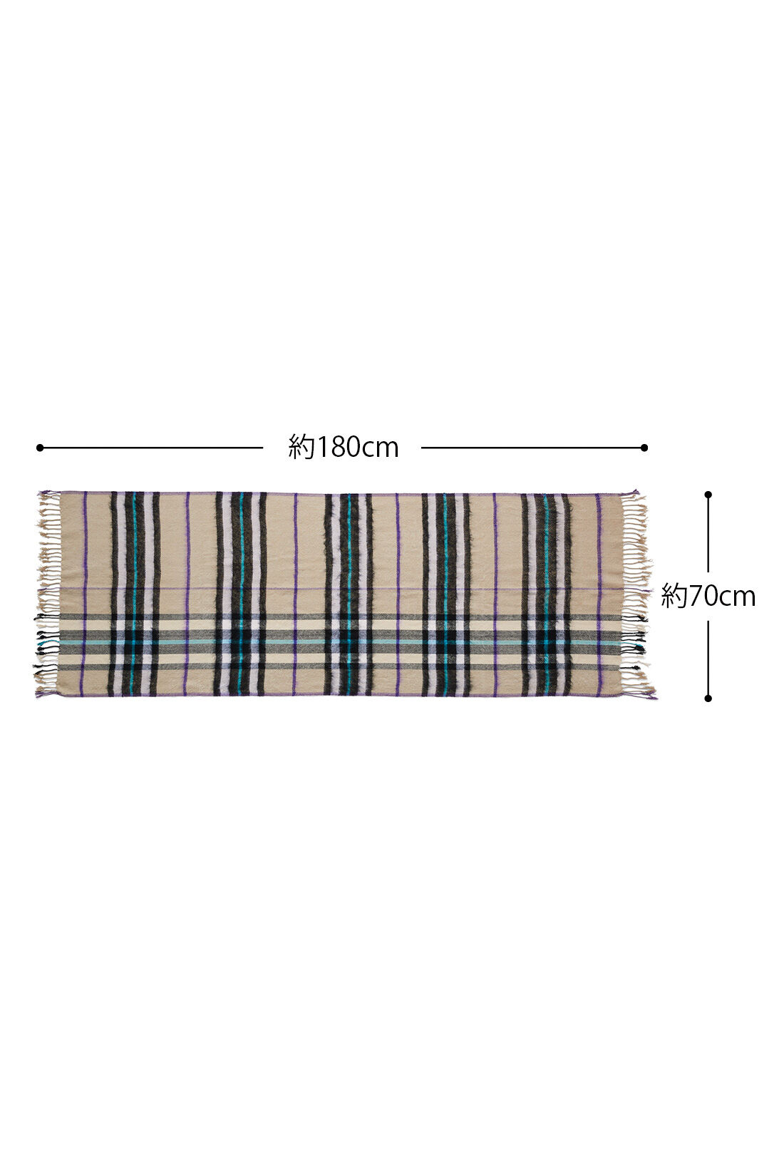THREE FIFTY STANDARD|THREE FIFTY STANDARD ヘリンボーンのチェックストール〈ベージュ〉