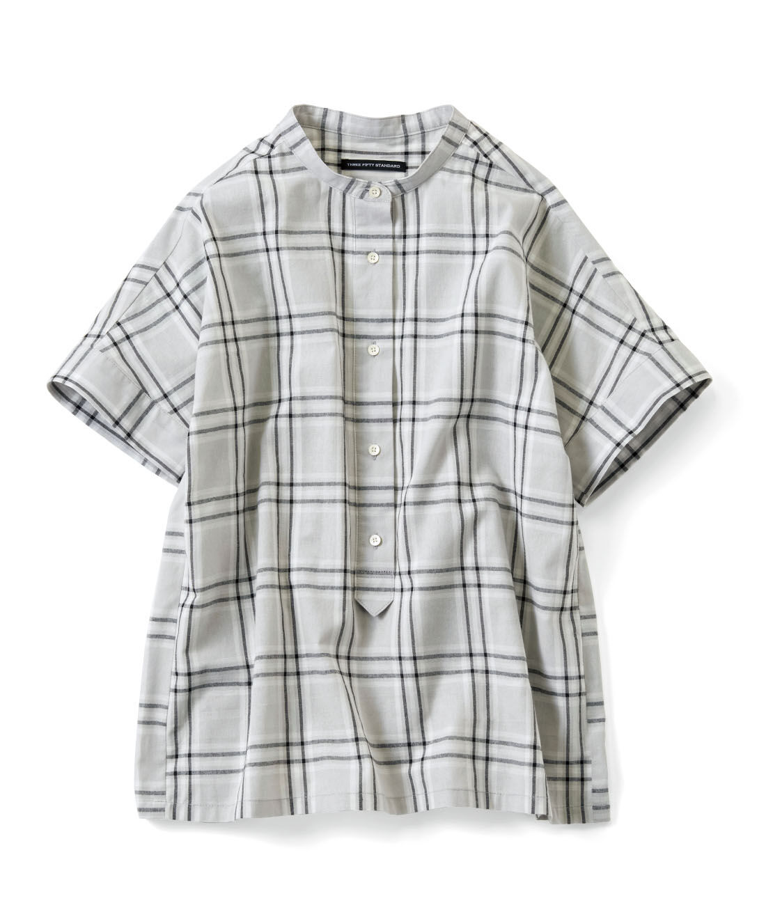 THREE FIFTY STANDARD|THREE FIFTY STANDARD　モノトーンチェックのプルオーバーシャツ