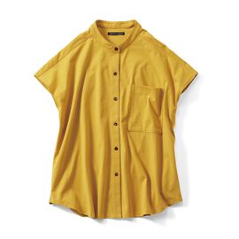 THREE FIFTY STANDARD | 金子敦子さんコラボ 接触冷感 吸汗速乾 機能 カットソーシャツ 〈マスタード〉