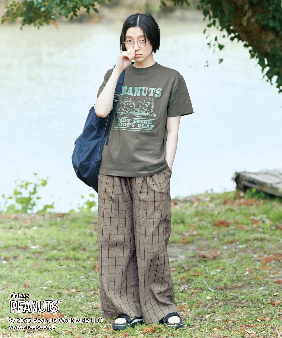 THREE FIFTY STANDARD［スリーフィフティースタンダード］|PEANUTS 〈スヌーピー＆フレンズ〉 綿100％ ロゴプリント Tシャツのコーディネート