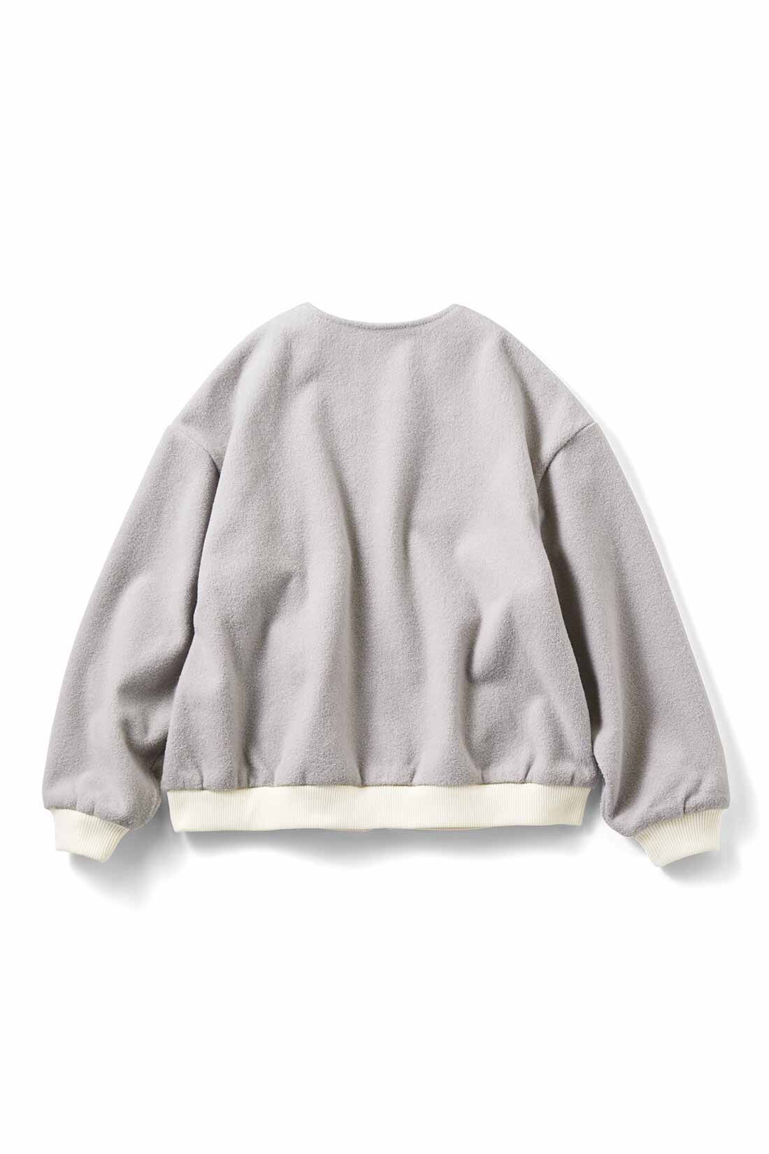 THREE FIFTY STANDARD|THREE FIFTY STANDARD　金子敦子さんと作った コート生地で仕立てたノーカラーブルゾン〈ライトグレー〉|BACK