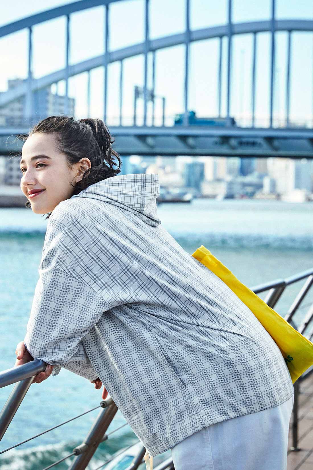 THREE FIFTY STANDARD|THREE FIFTY STANDARD チェックのフーデッドプルオーバー