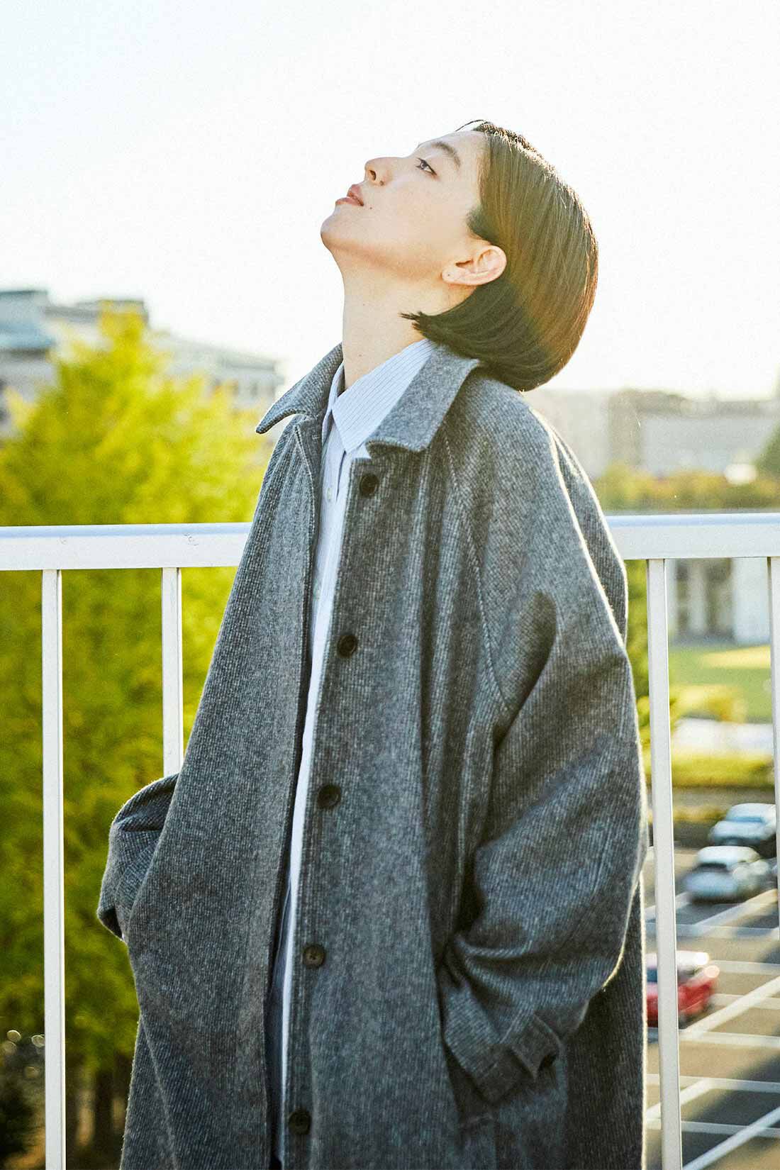 THREE FIFTY STANDARD|THREE FIFTY STANDARD　小谷 実由さんと作った 細かいチェック柄のアンクルコート〈グレー〉