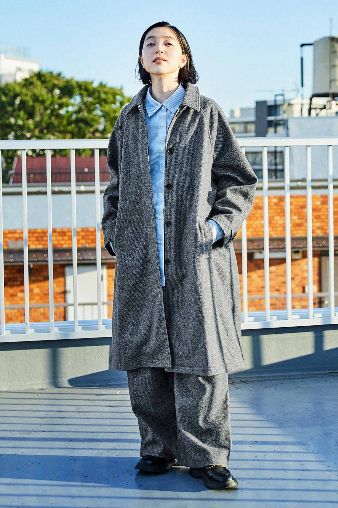 THREE FIFTY STANDARD|THREE FIFTY STANDARD　小谷 実由さんと作った ピッチや色にこだわった ストライプのシャツ〈ブルー〉