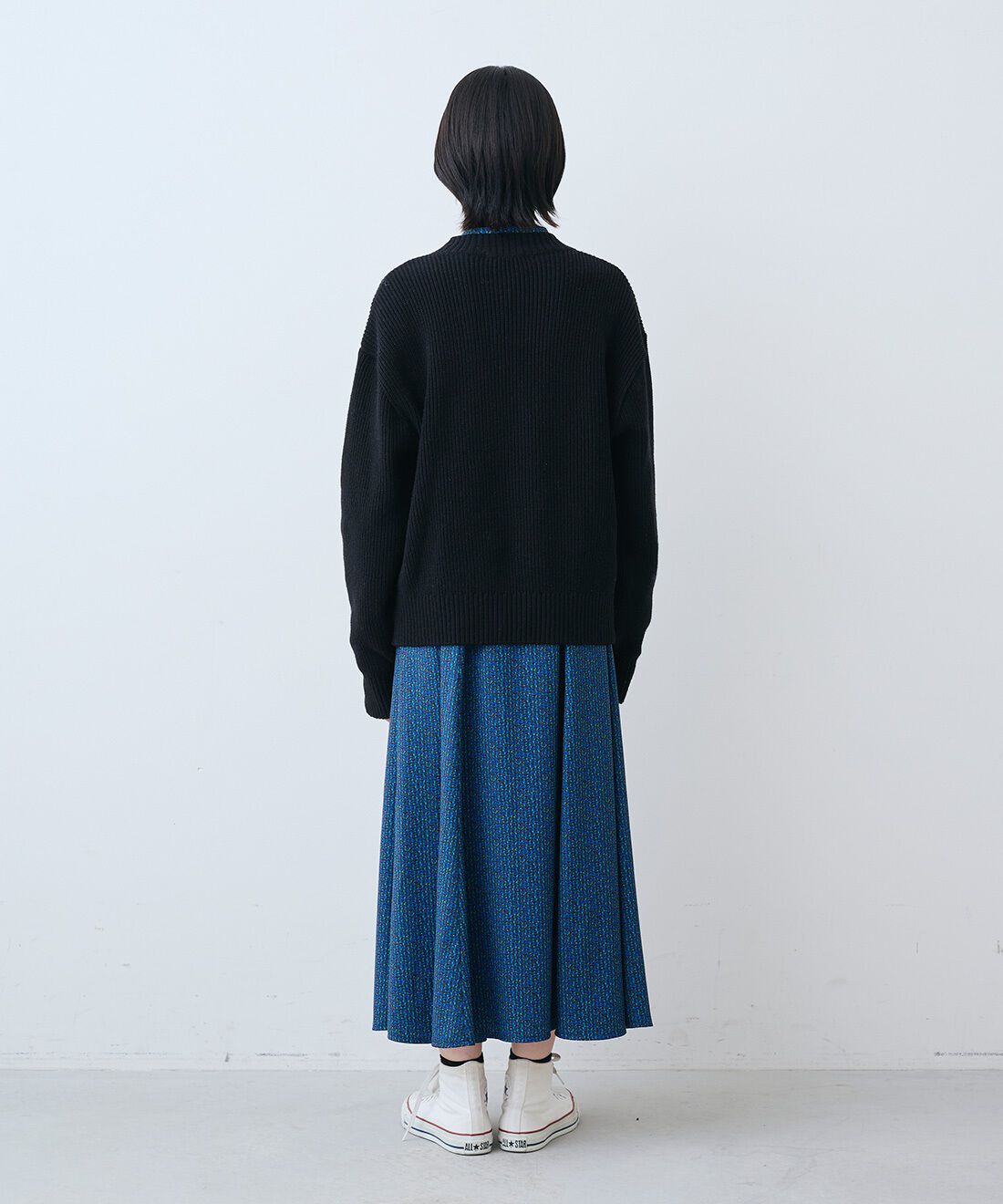THREE FIFTY STANDARD|日本製リサイクル素材ニットセーター〈ブラック〉のコーディネート