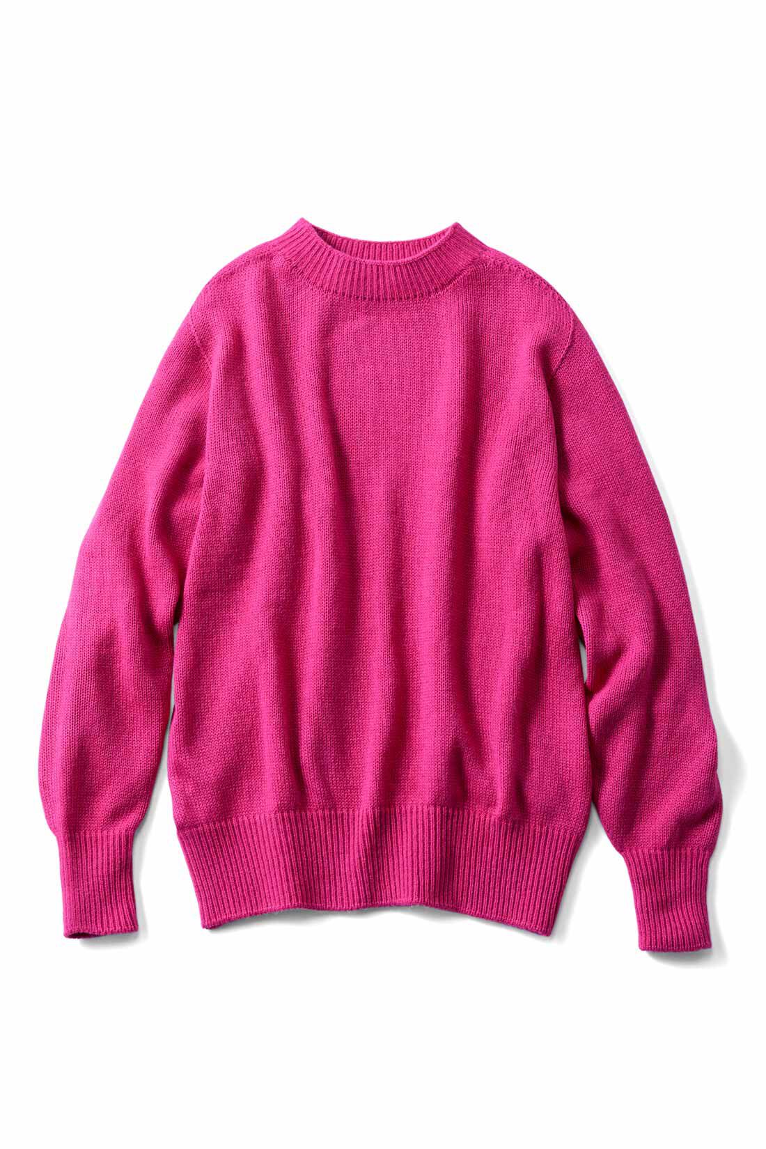 THREE FIFTY STANDARD|THREE FIFTY STANDARD ホールガーメント（R）のカラーニットセーター〈ピンク〉|〈ピンク〉