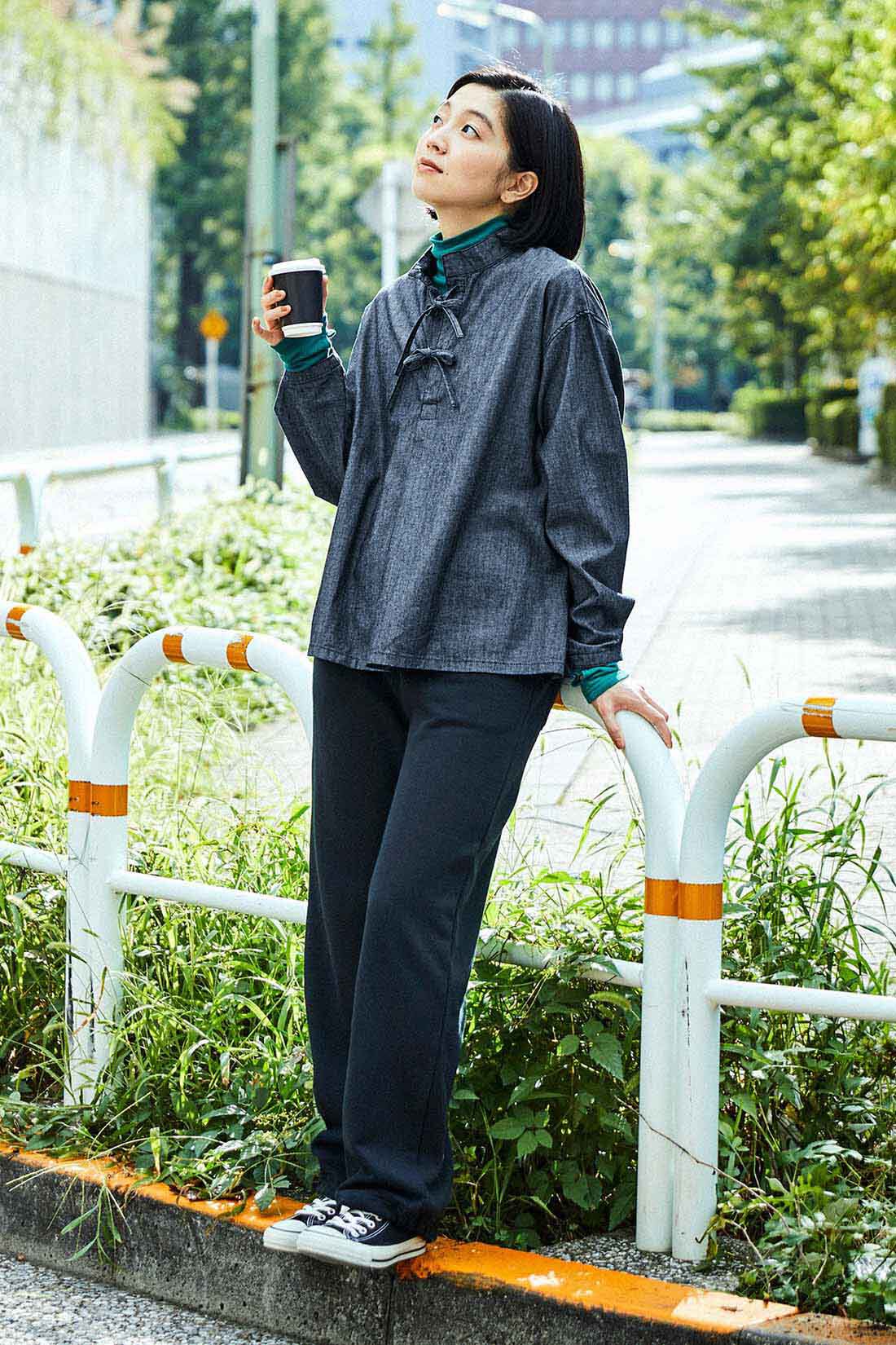 THREE FIFTY STANDARD|THREE FIFTY STANDARD　シルエットを変えられる 裏起毛カットソーパンツ〈グレージュ〉|※写真はイメージです。お届けするカラーとは異なります。