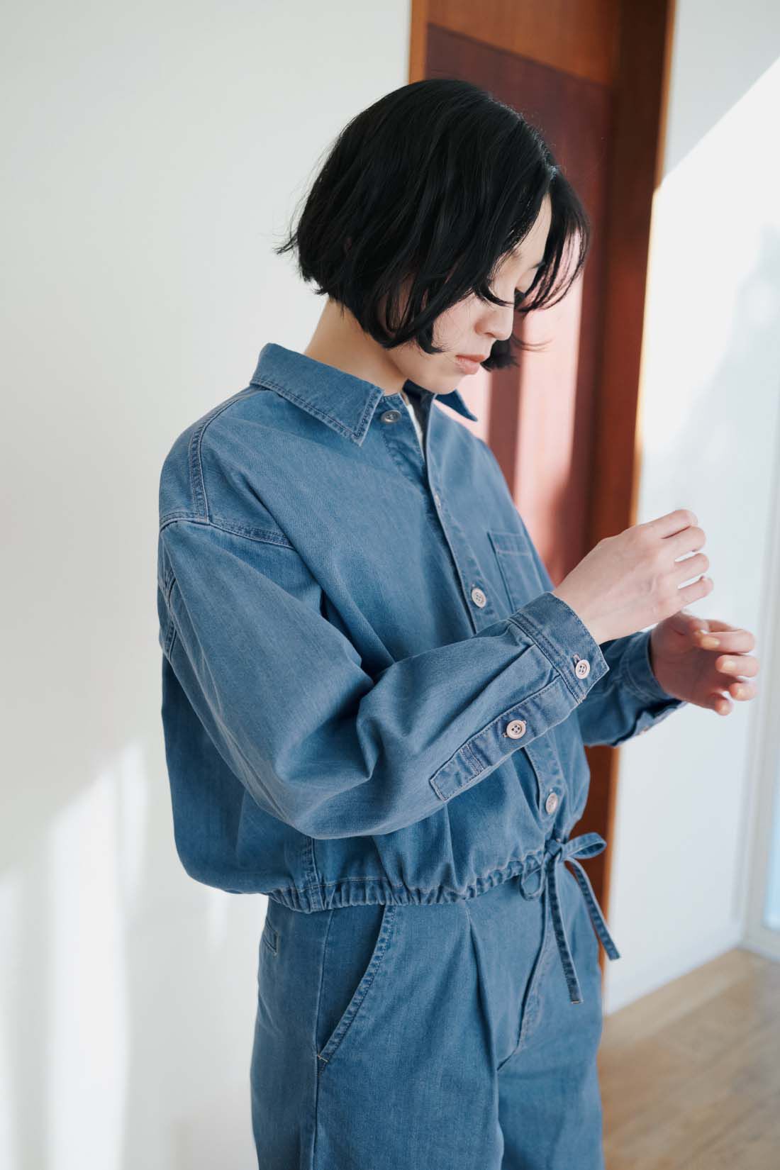 THREE FIFTY STANDARD|THREE FIFTY STANDARD　ライトデニムのシャツジャケット