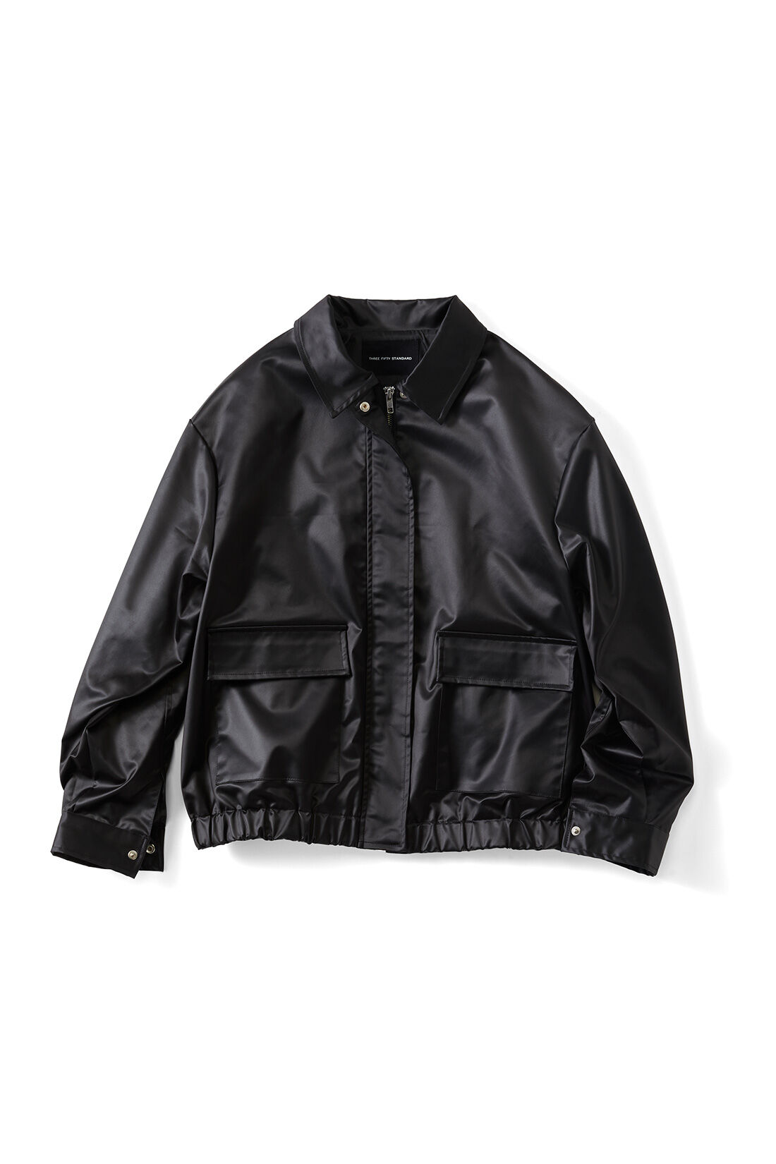 THREE FIFTY STANDARD|THREE FIFTY STANDARD ヴィンテージライクなチンツ加工のブルゾン〈ブラック〉