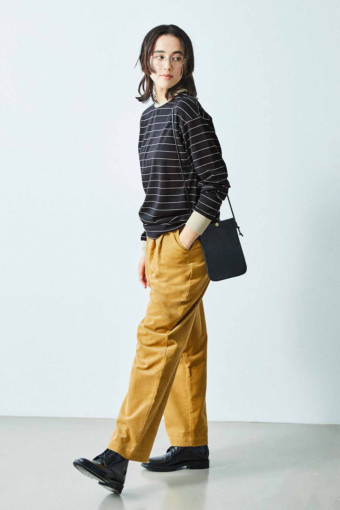 THREE FIFTY STANDARD|THREE FIFTY STANDARD コーデュロイ2タックパンツ〈マスタード〉
